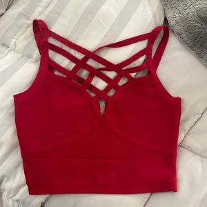 Bebe bandage red crop top